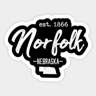 Norfolk Nebraska City State Vintage Sticker